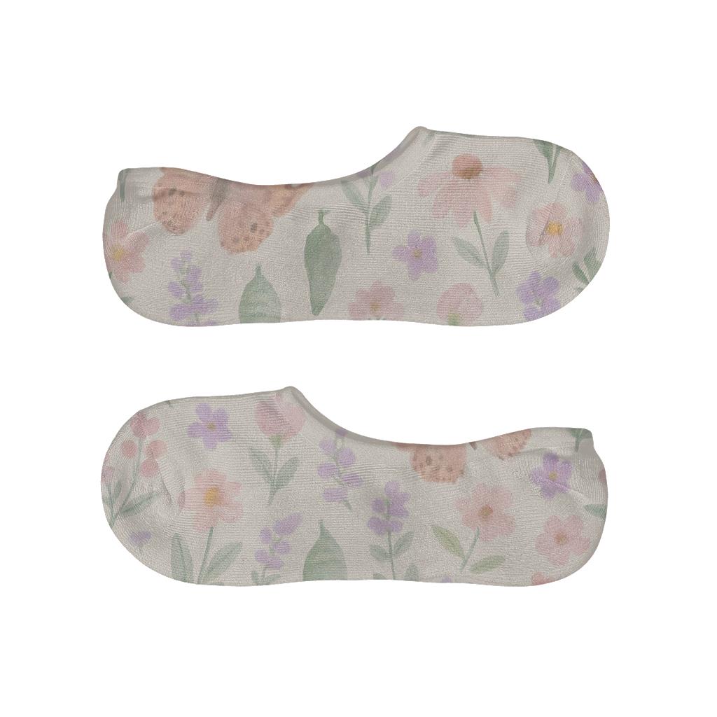 Pastel Painted Meadow Scatter comfortable invisible socks