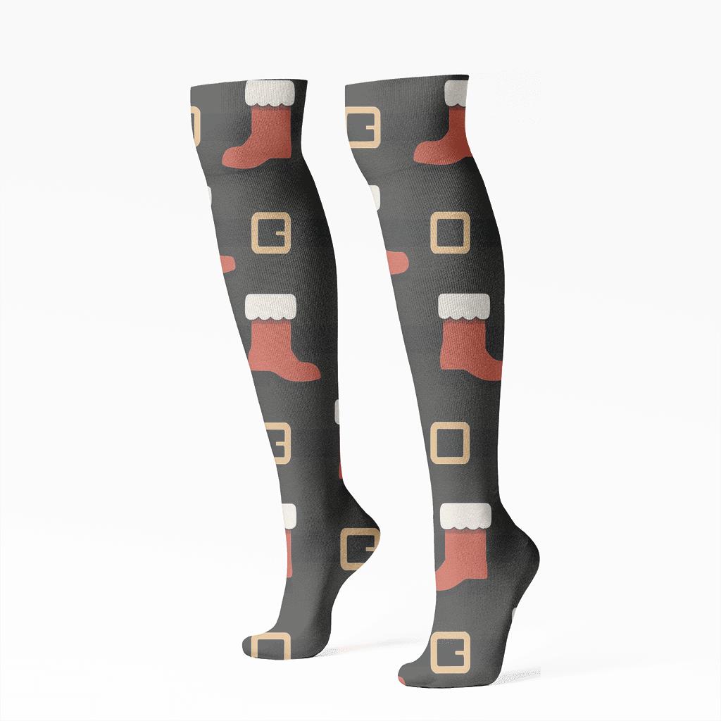 Boots And Belt Progression Santa stylish athletic knee-high socks