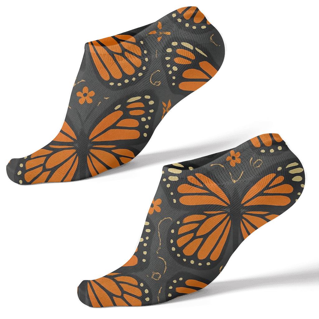 Monarch Wing Grid soft everyday ankle socks