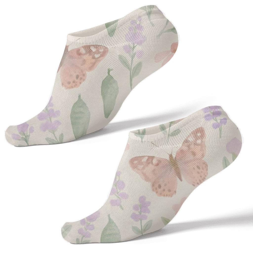 Pastel Painted Meadow Scatter stylish athletic ankle socks