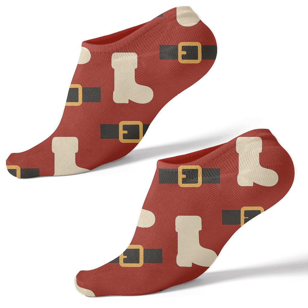Santa-Striped Boot Grid premium sports ankle socks