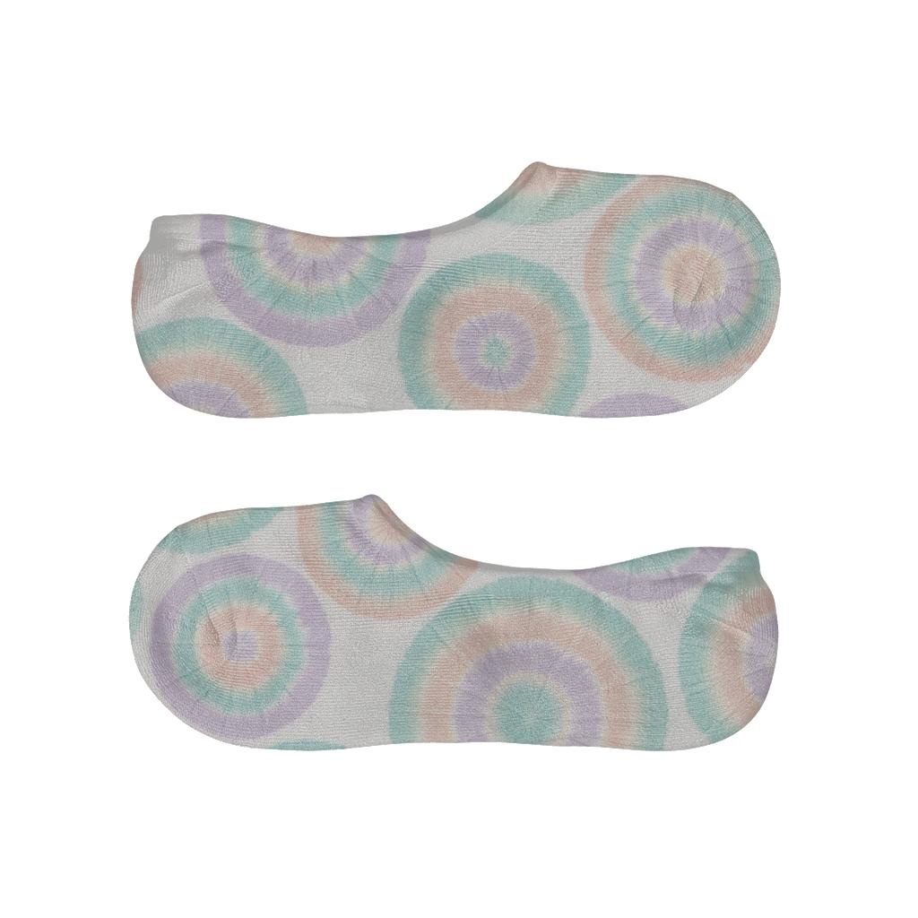 Pastel Sunburst Mandala Tile On White Background trendy no-show sock styles
