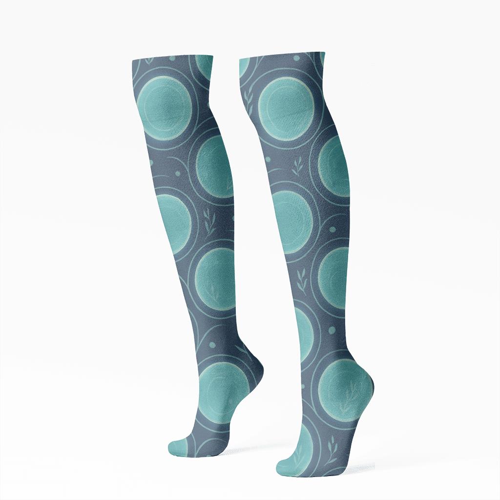 Seafoam Ripple Lattice soft everyday knee-high socks