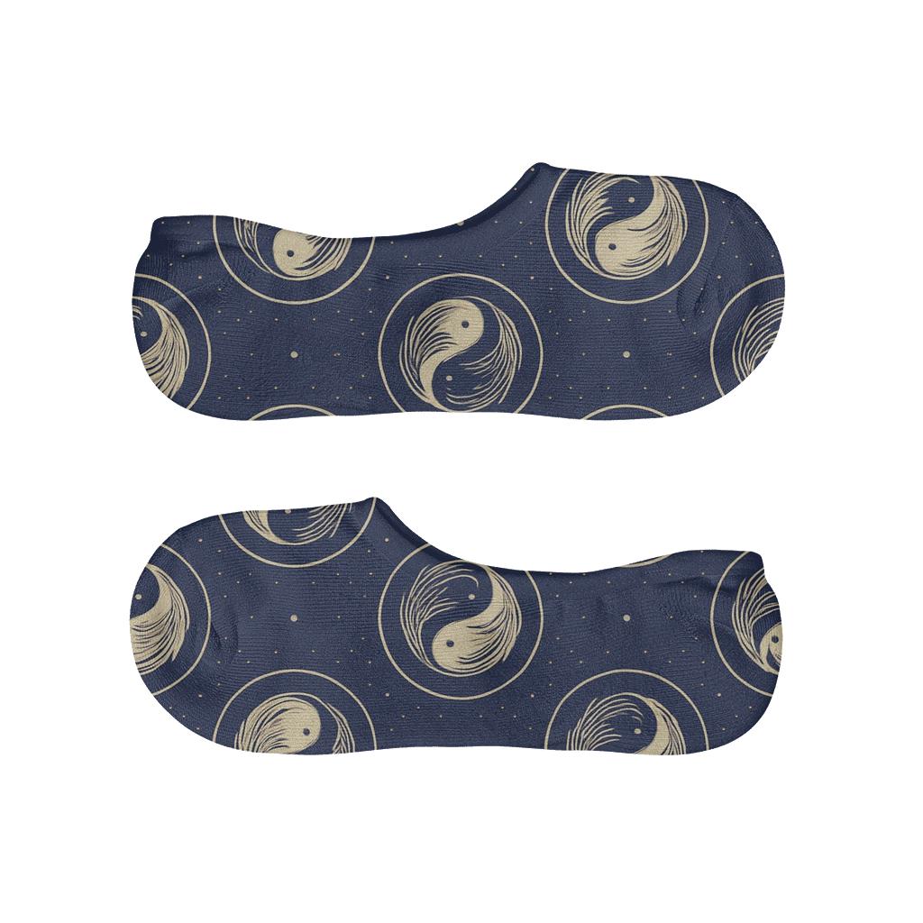 Dual Koi Medallion Radial Repeat trendy no-show sock styles