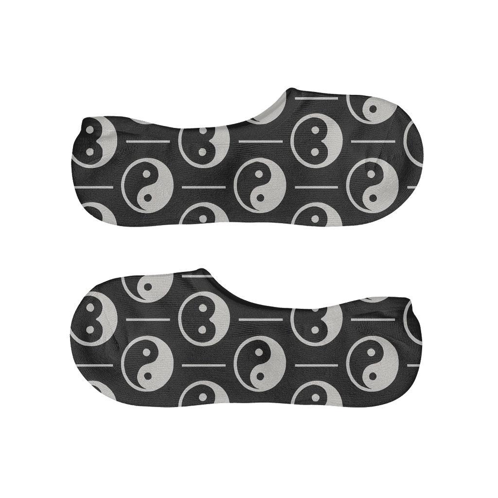 Yin Yang Dot Lattice On Black unique hidden socks