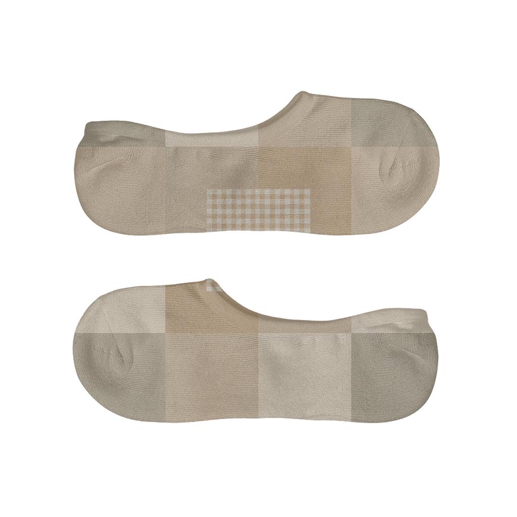 Large Block Check With Focal Spotlight trendy no-show sock styles