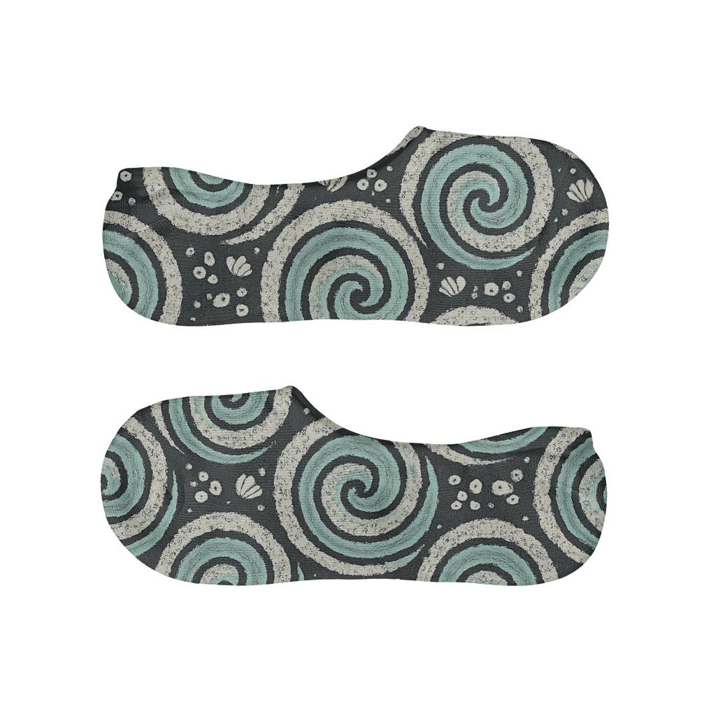 Whirlpool Concentric Motif soft cotton no-show socks