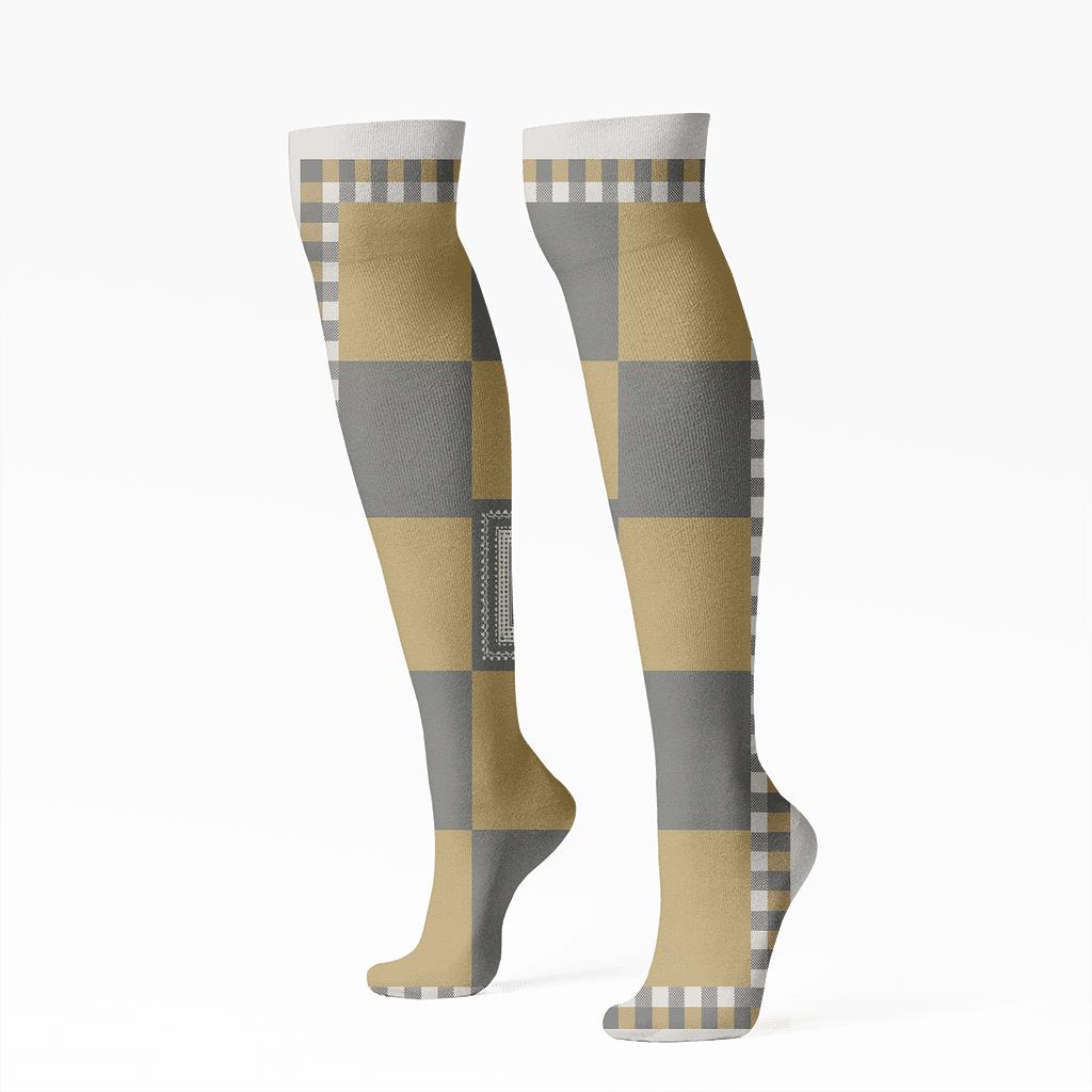 Large Block Check With Spotlight Square personalized knee-high socks