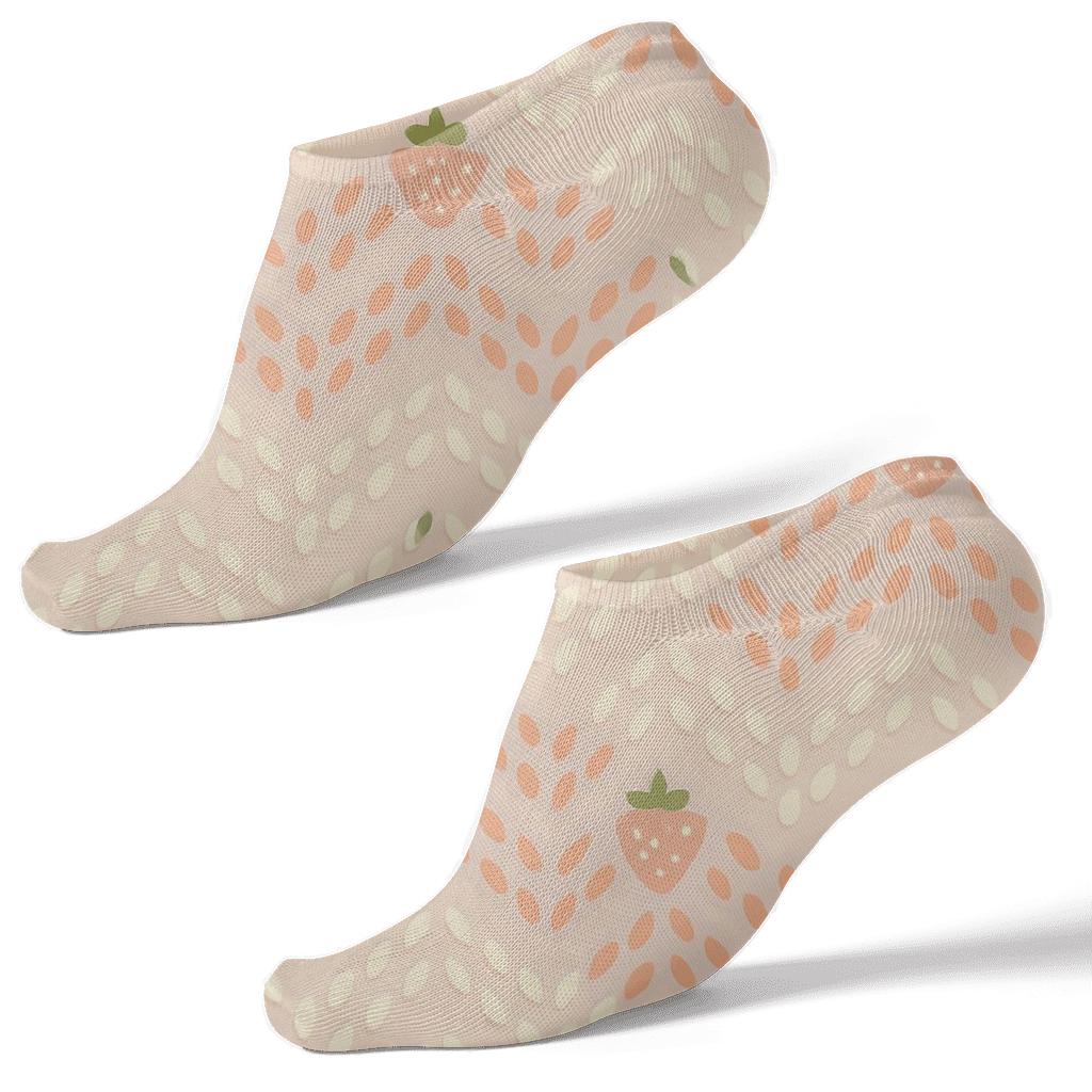 Minimal Strawberry Seed Chevron custom ankle socks