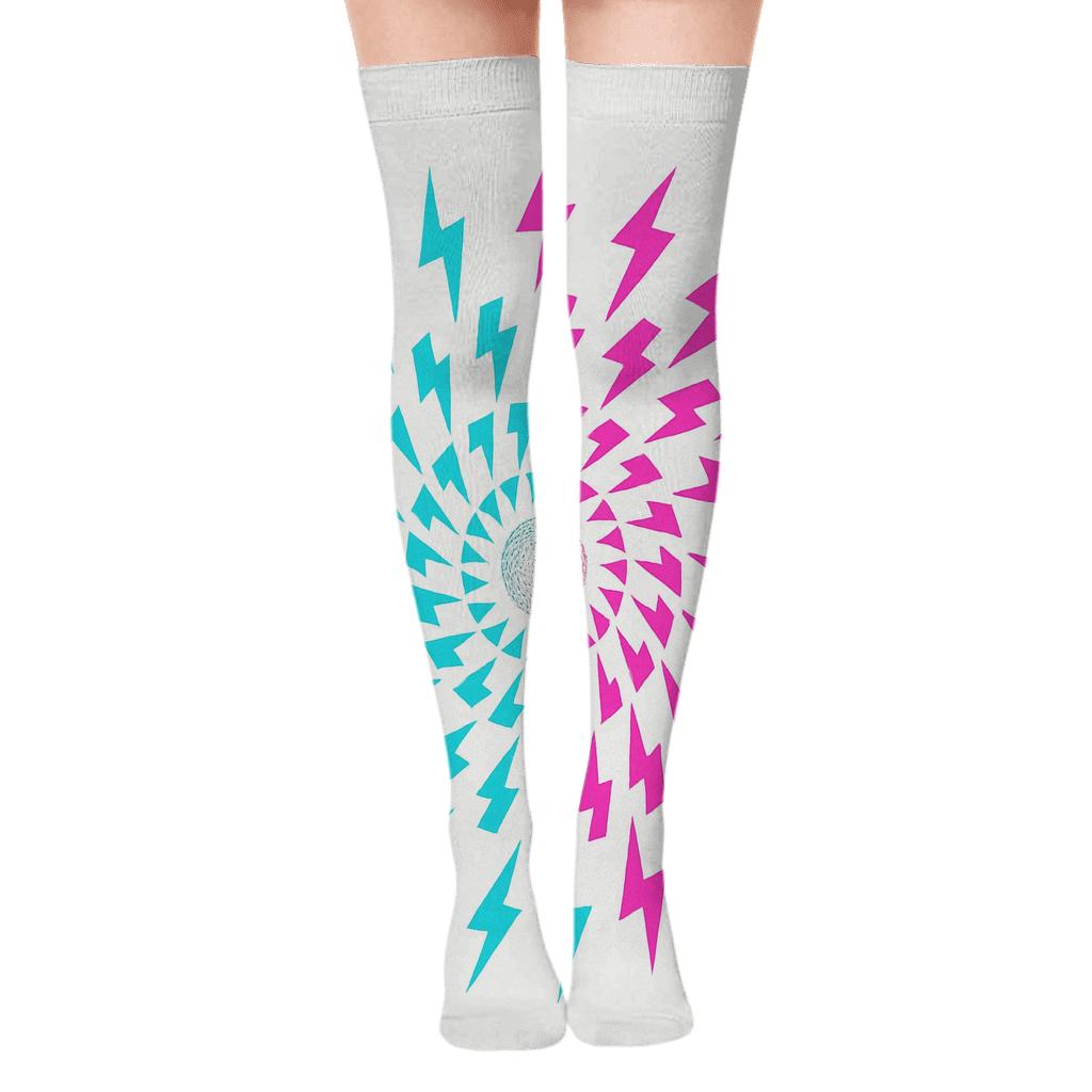 Neon Radial Flashburst custom over-the-knee socks