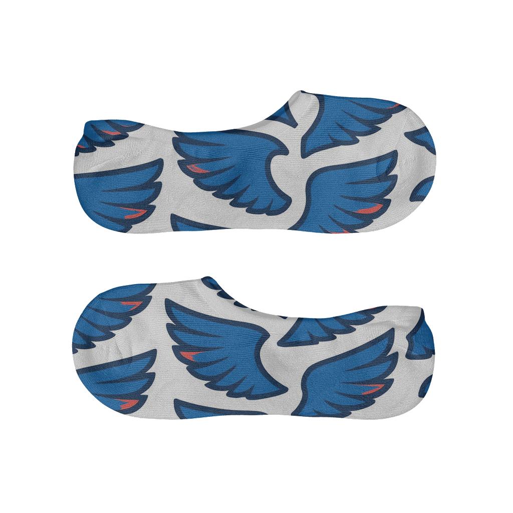 Blue Jays Wing Grid designer printed no-show socks