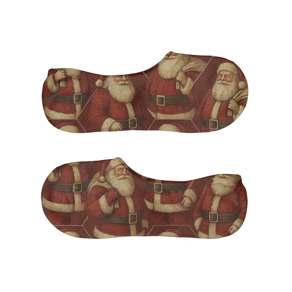 Santa Classic Tessellation Blanket designer printed no-show socks