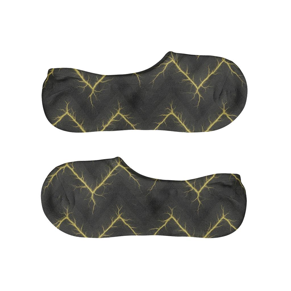 Fractal Bolt Chevron custom no-show socks