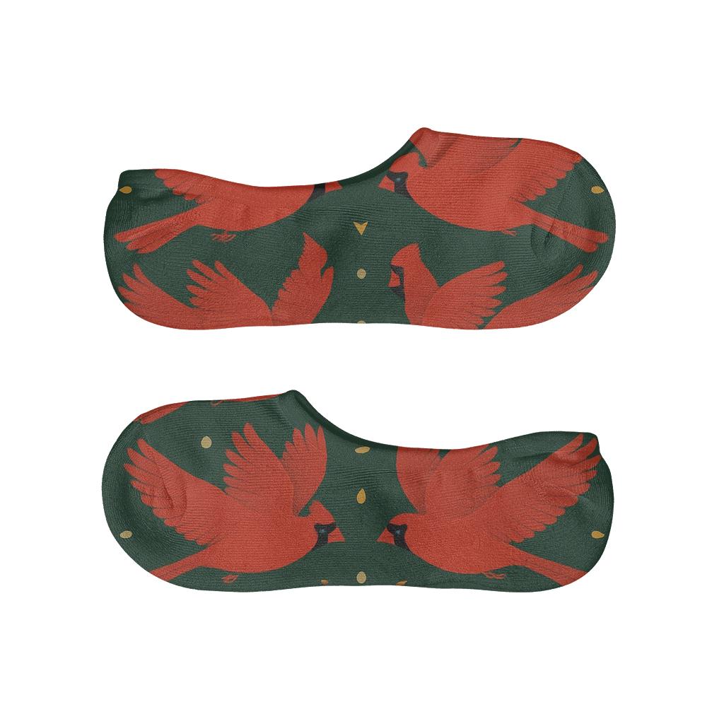 Cardinal Flight Array designer printed no-show socks