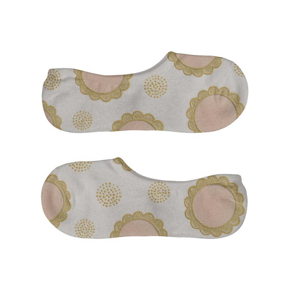 Blush Pink Medallion Scatter breathable seamless no-show sockscustom no-show socks