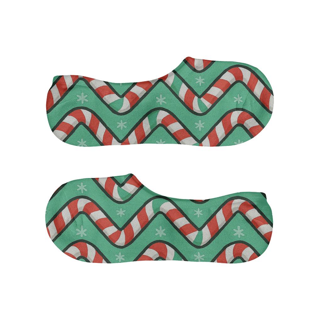 Festive Holiday Candy Cane Chevron unique hidden socks
