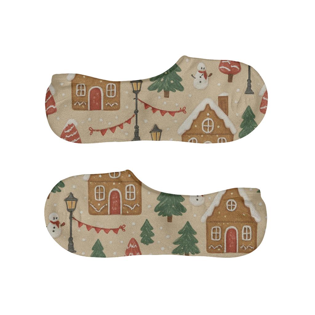 Gingerbread Village Scatter personalized invisible socks