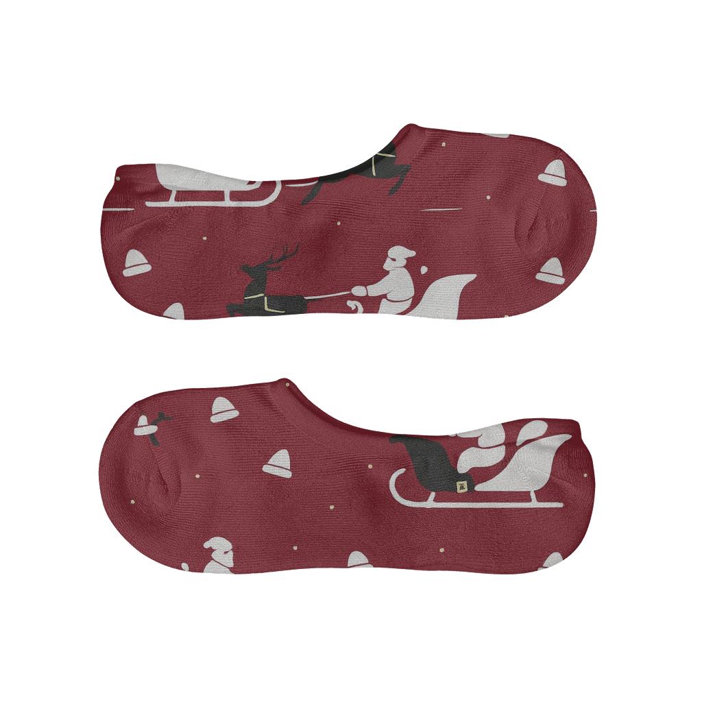 Santa Sleigh Array Modern trendy no-show sock styles