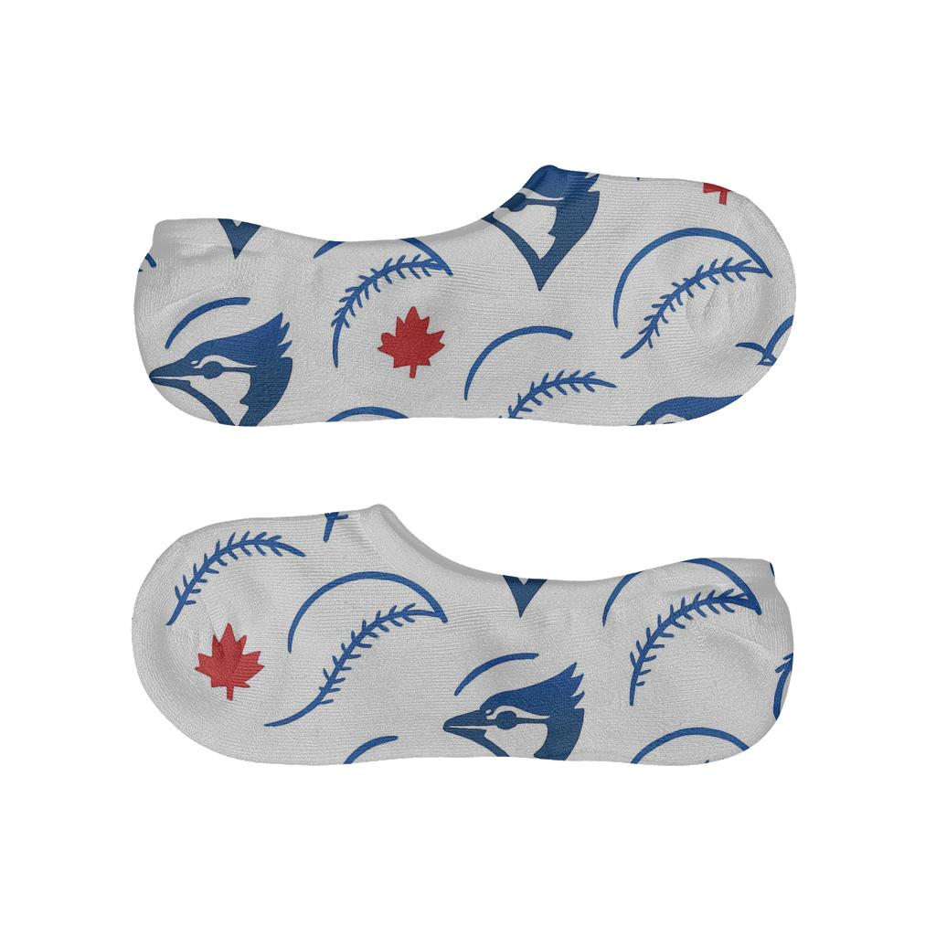 Baseball Seam Scatter With Blue Jays Edge breathable seamless no-show sockscustom no-show socks