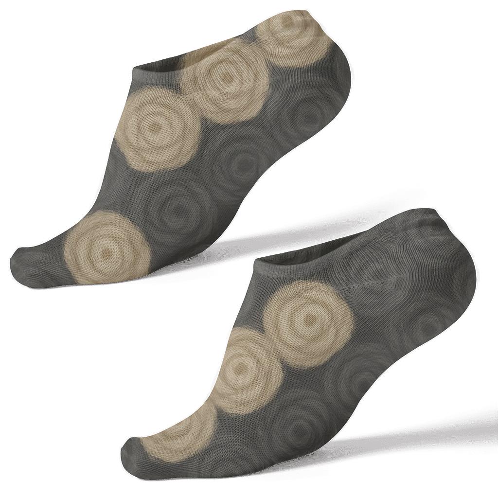 Charcoal Rosette Wave trendy patterned ankle socks