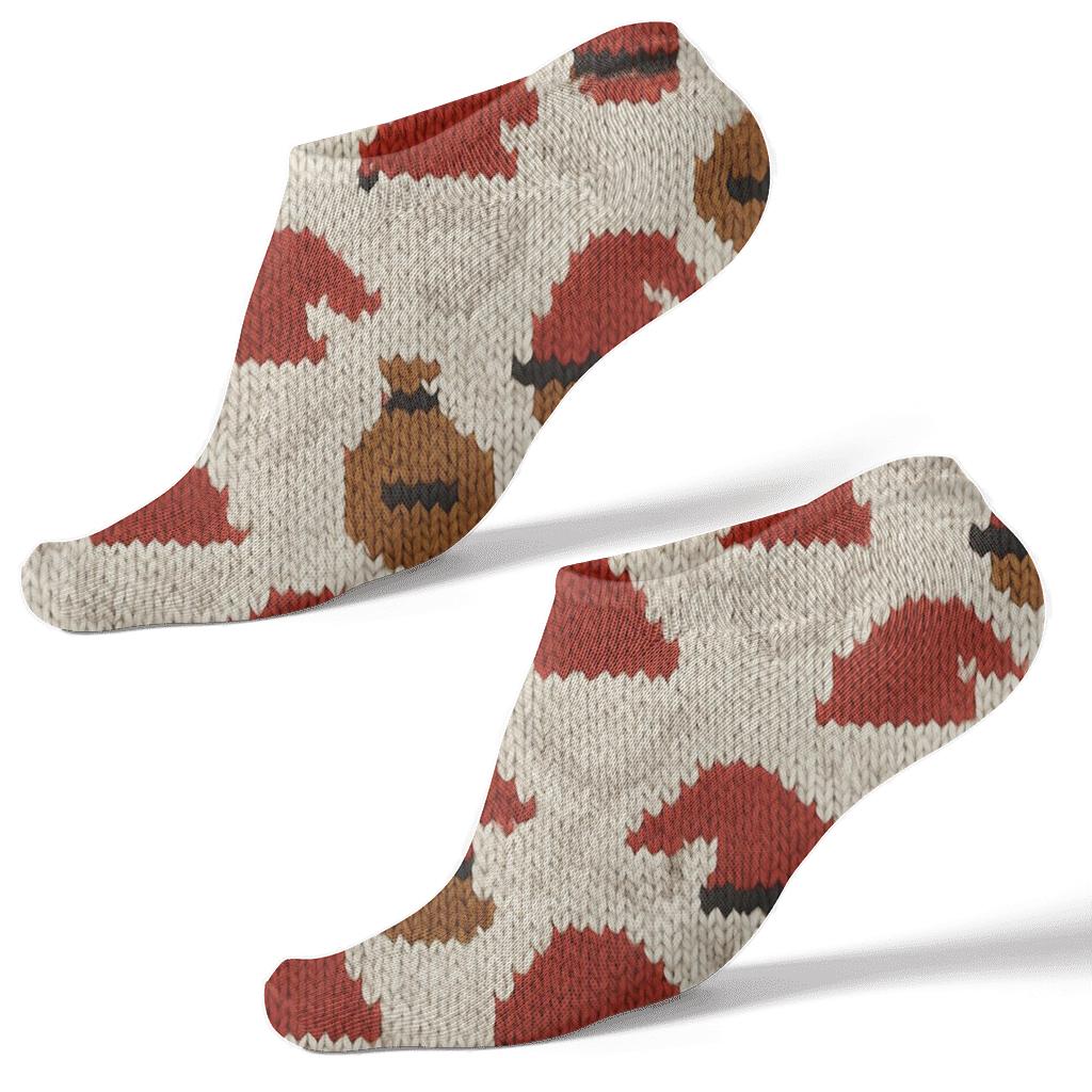 Santa Hat Wave Pattern Santa personalized ankle socks