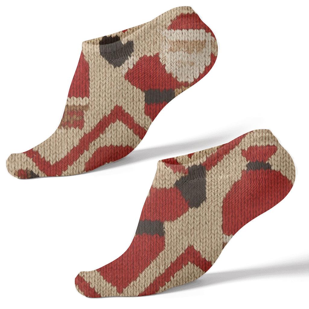 Knitted Santa Suit Illusion unique graphic ankle socks