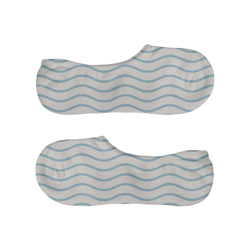 Quiet Wave Repeat designer printed no-show socks