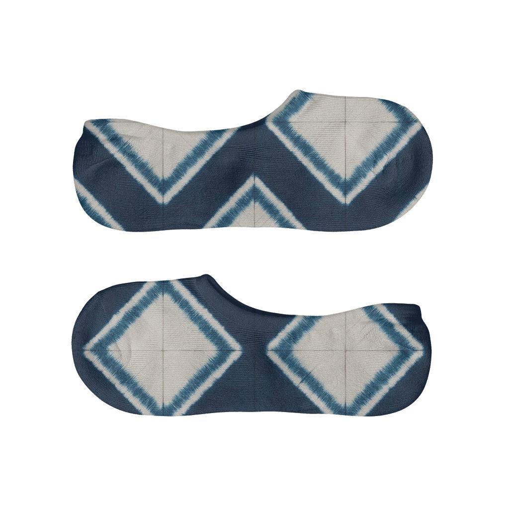 Shibori Diamond Array On Indigo Field comfortable low-cut socks