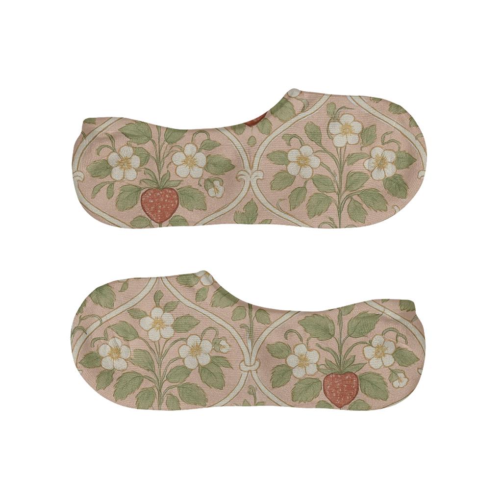 Blossom And Vine Lattice On Soft Pink trendy no-show sock styles