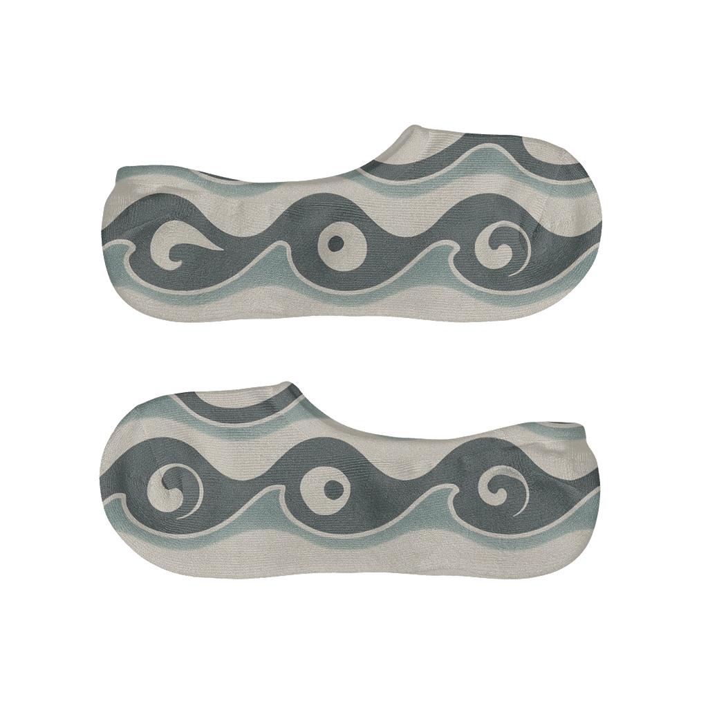 Wave Yin Yang Band On Soft Ivory comfortable invisible socks