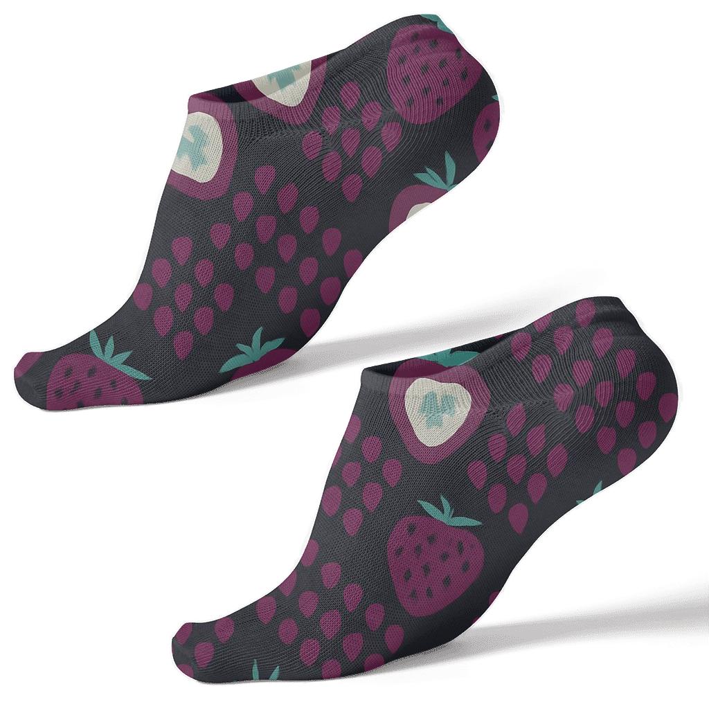 Seed Scatter Chevron On Black Background unique graphic ankle socks