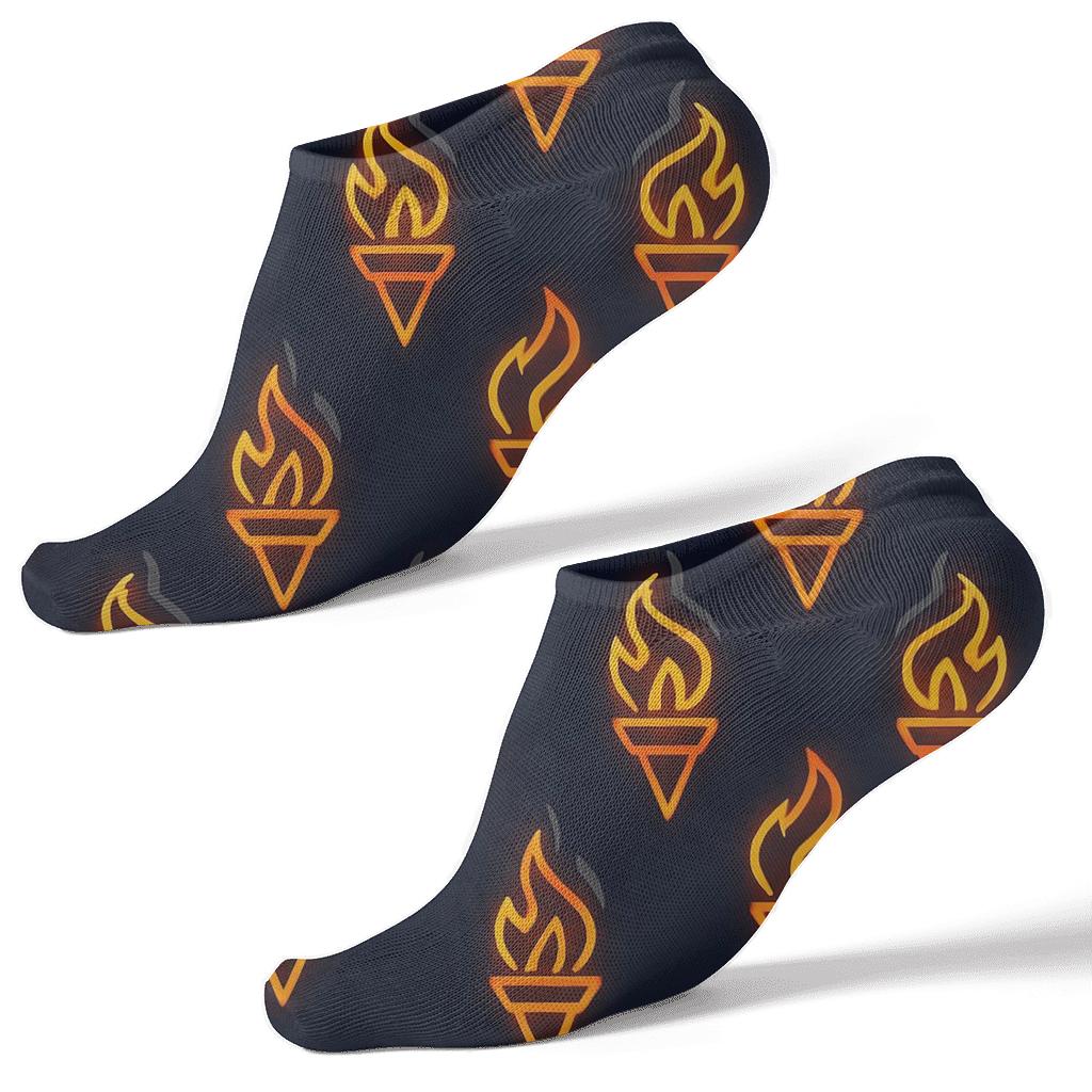 Neon Torch Chevron unique graphic ankle socks