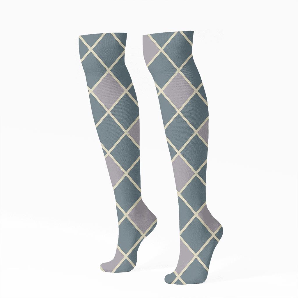 Light Prism Tessellate trendy patterned knee-high socks