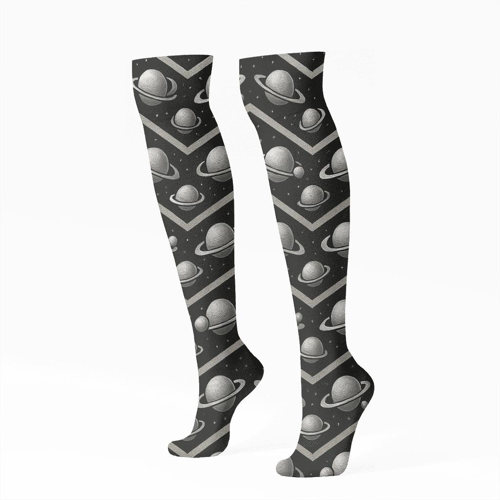 Orbital Band Chevron personalized knee-high socks