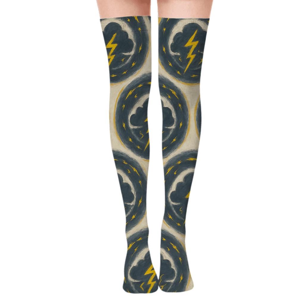 Layered Storm Halo Tessellation soft everyday over-the-knee socks