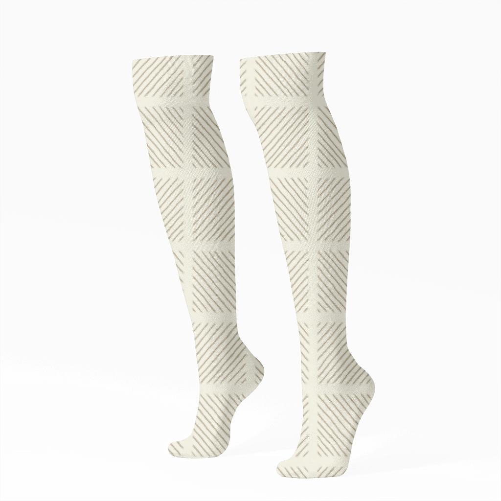 Plain Hatch Study designer print knee-high socks