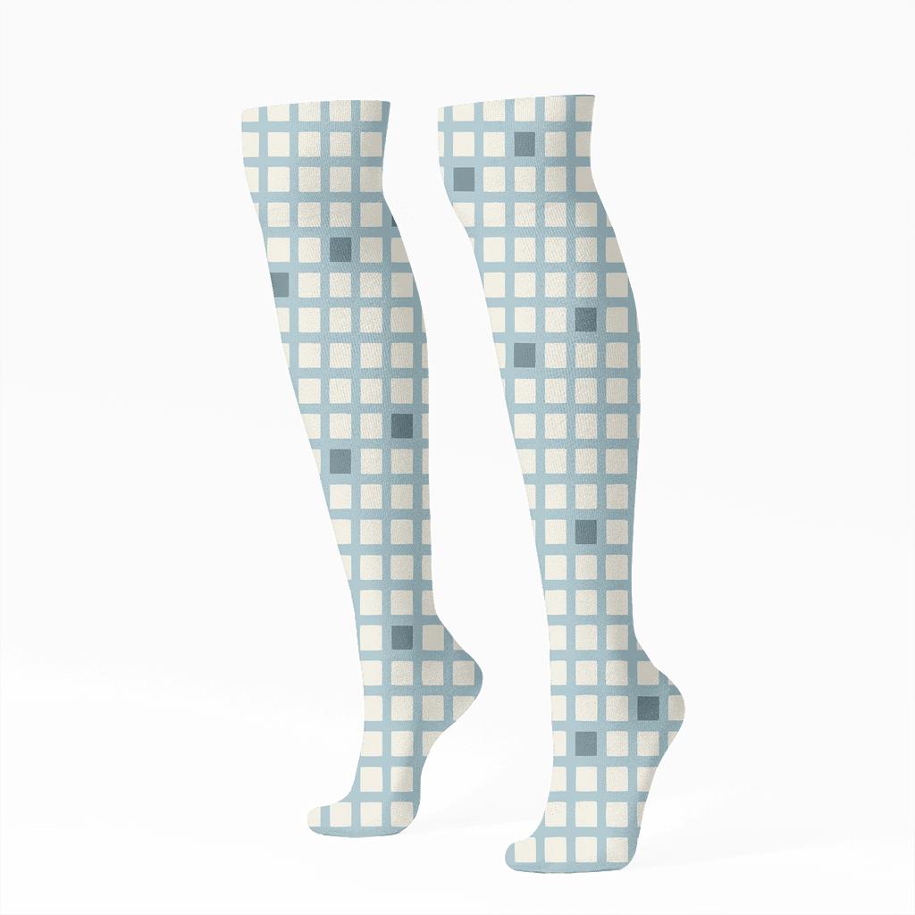 Mini Grid Drift custom knee-high socks