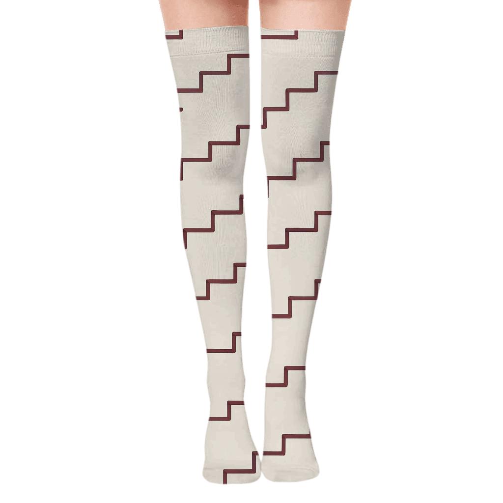 Fine Ladder Shift premium cozy over-the-knee socks