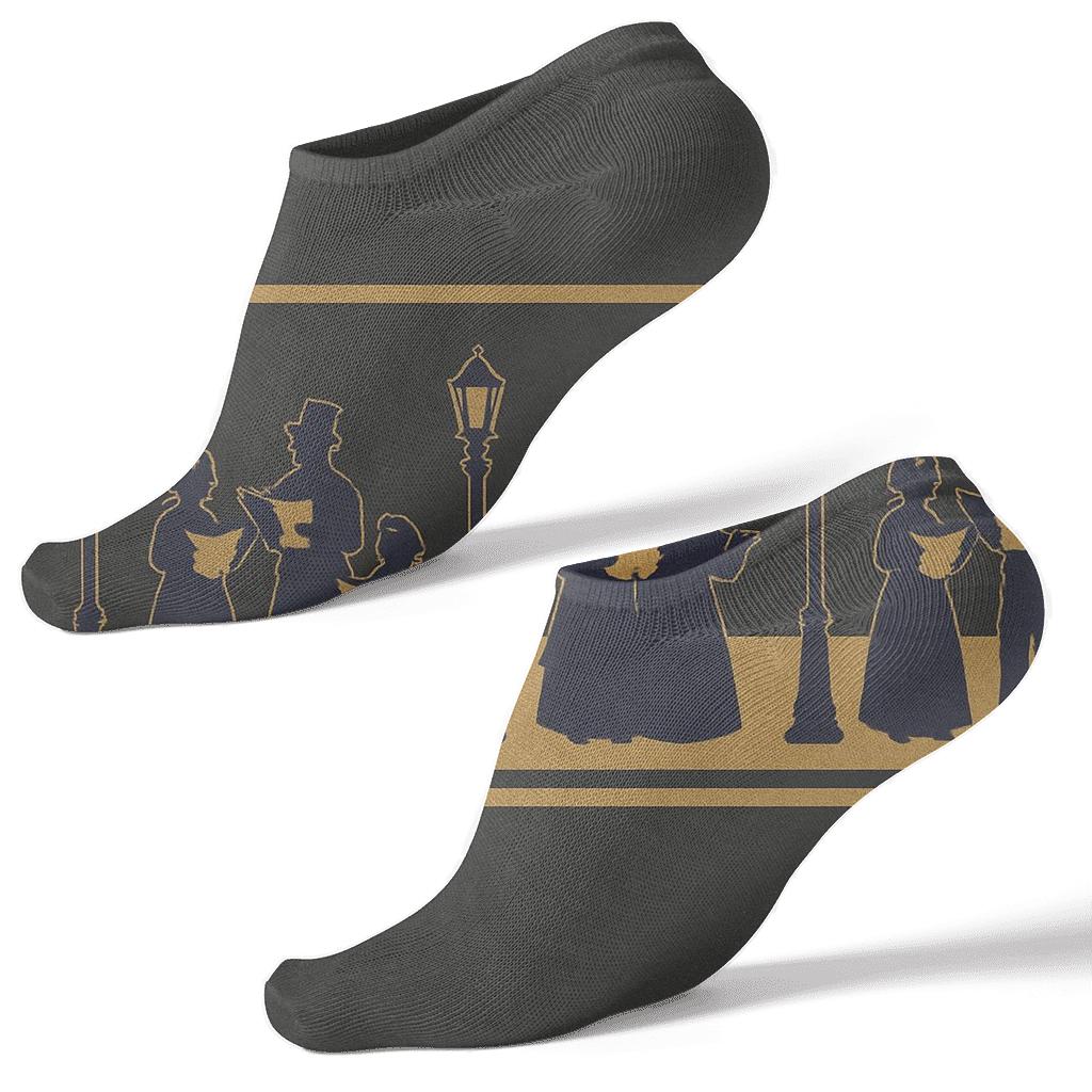 Christmas Midnight Carol Silhouette personalized ankle socks