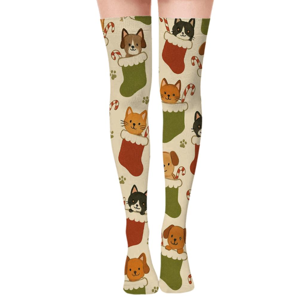 Holiday Pet Stocking Repeat stylish fashion over-the-knee socks