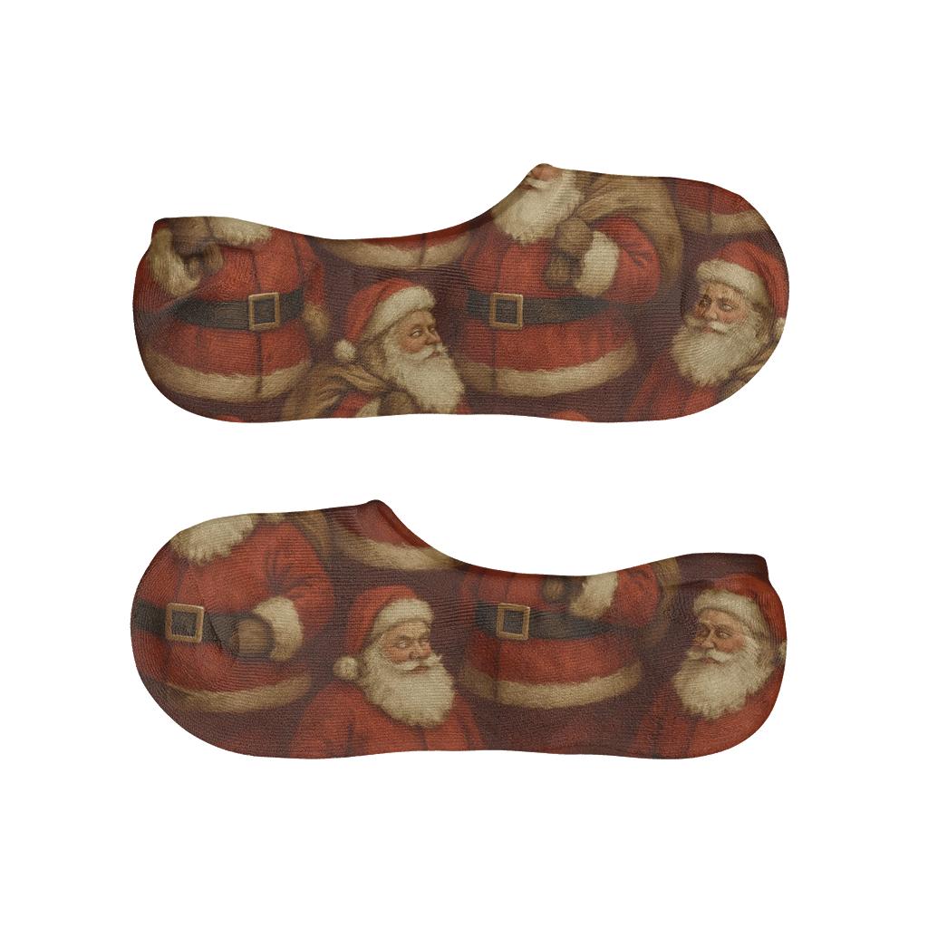 Santa Classic Repeat Pattern anti-slip no-show socks