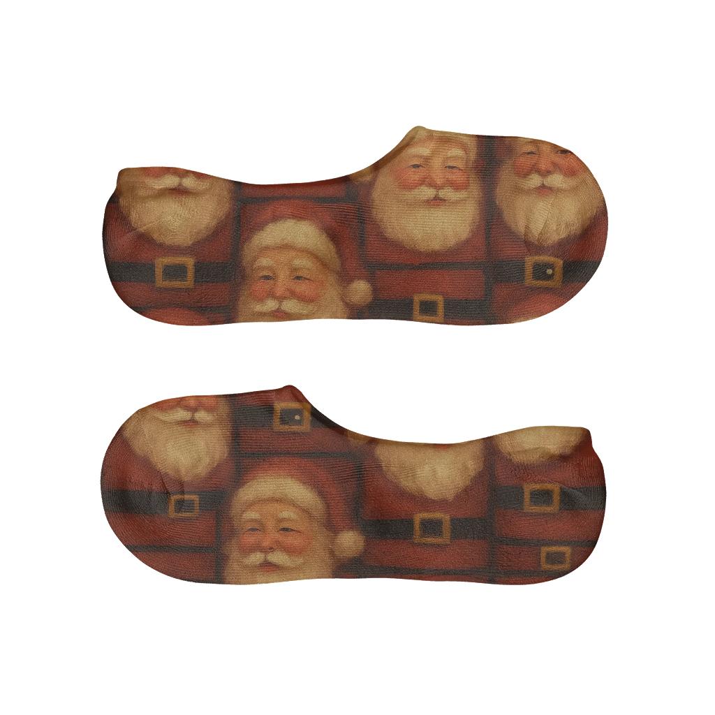 Cozy Santa Face Repeat breathable no-show socks