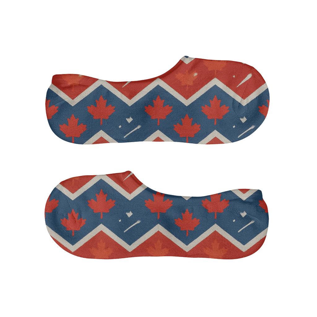 Maple Leaf Chevron With Blue Jays trendy no-show sock styles