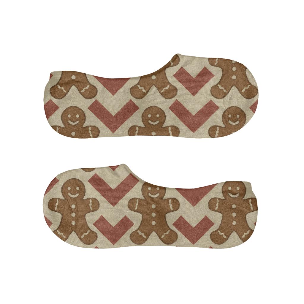 Holiday Gingerman Chevron soft cotton no-show socks