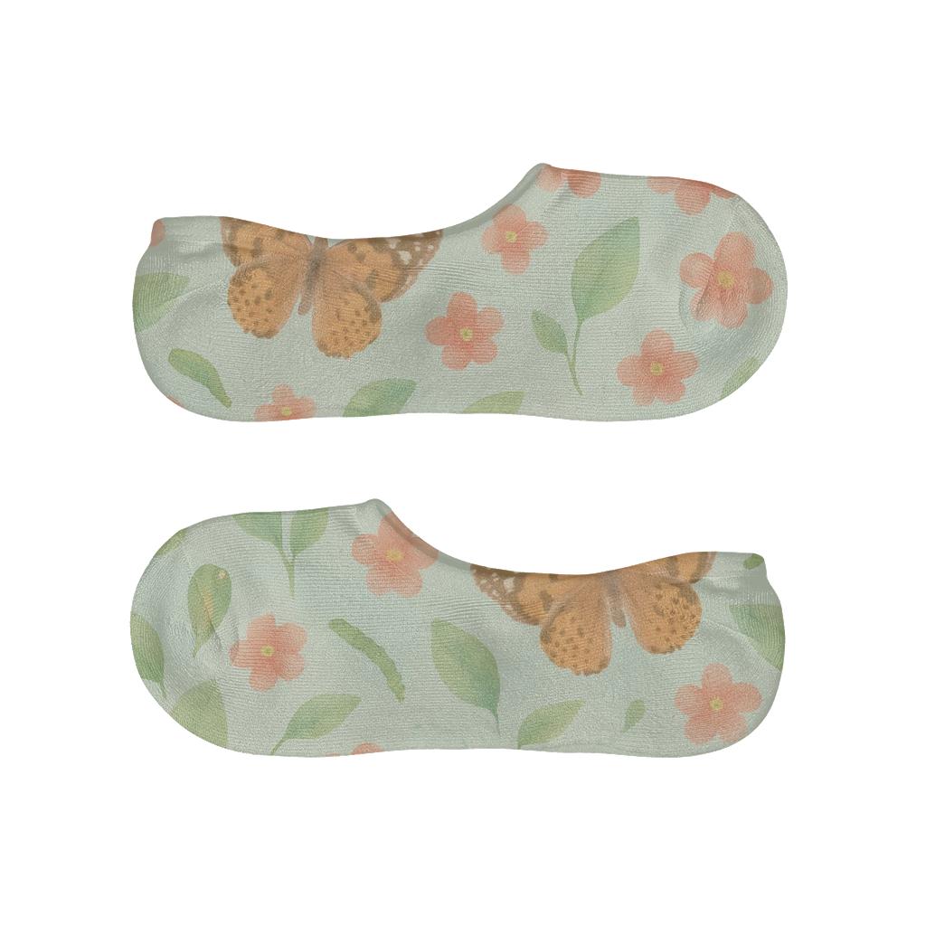 Pastel Meadow Scatter soft cotton no-show socks