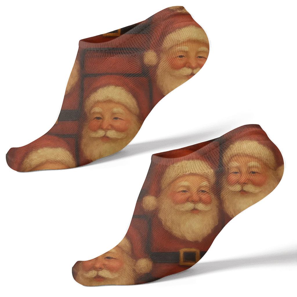 Cozy Santa Face Repeat stylish athletic ankle socks