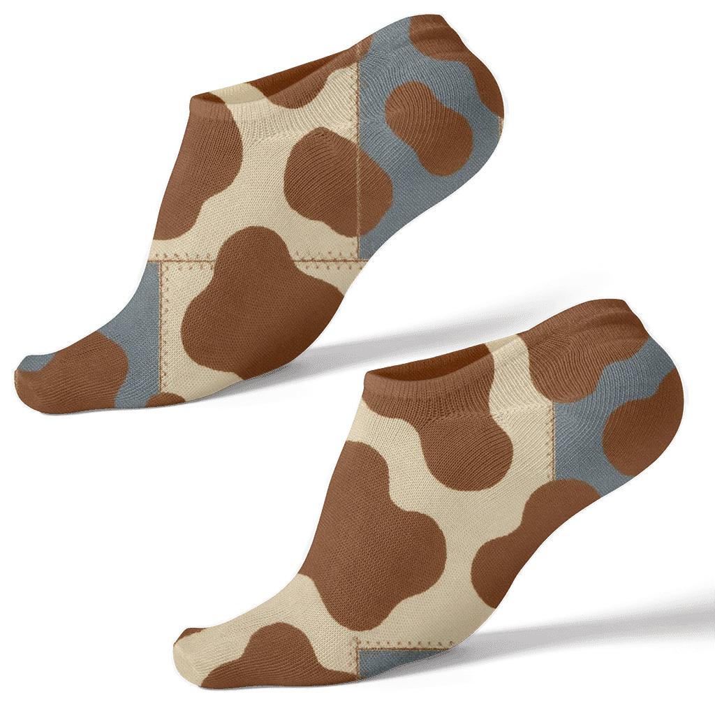 Denim Patchwork Blotch unique graphic ankle socks