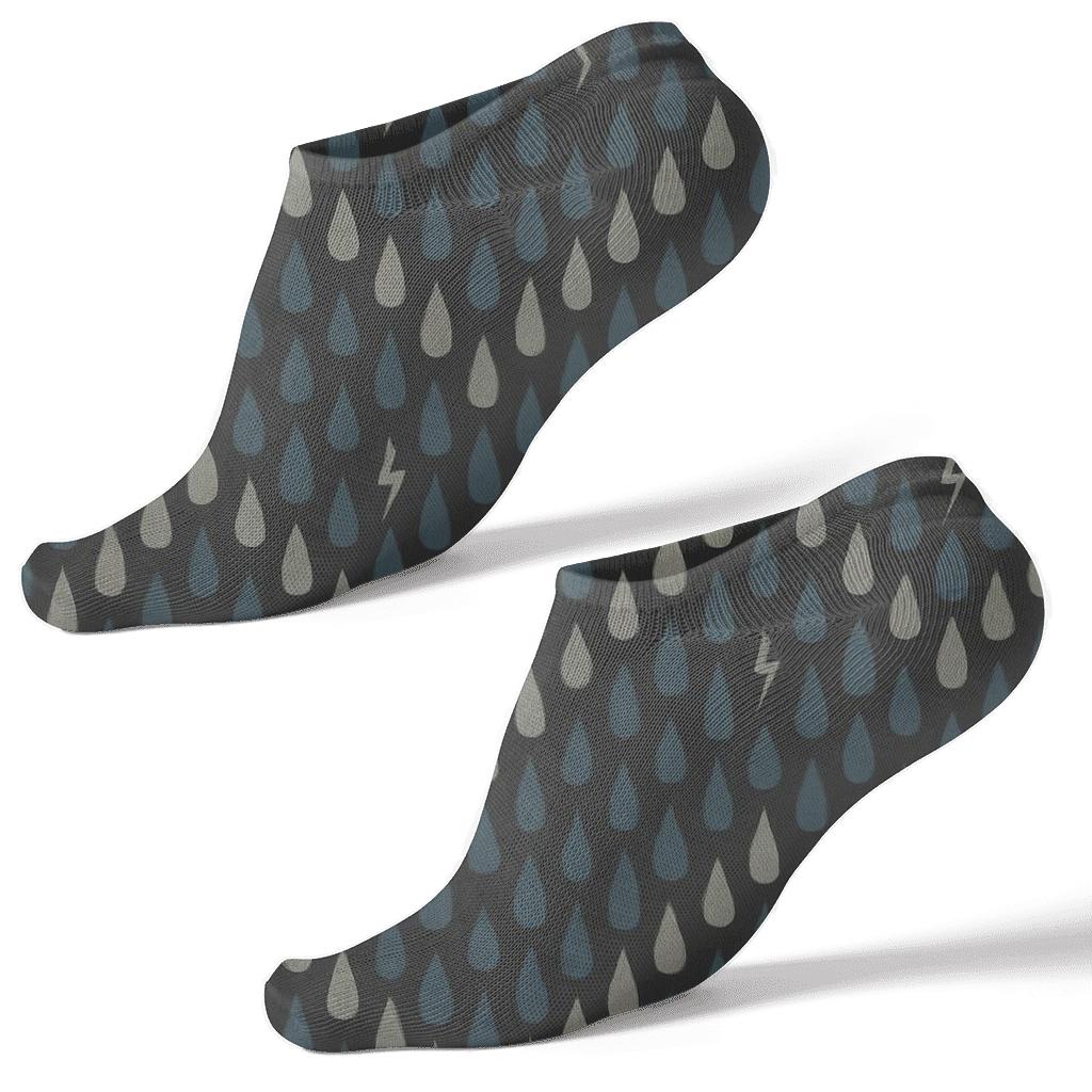Rain Drop Chevron On Charcoal Background stylish athletic ankle socks