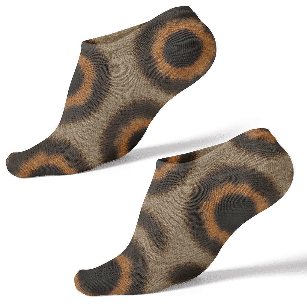Oversized Medallion Spots On Neutral Taupe trendy patterned ankle socks