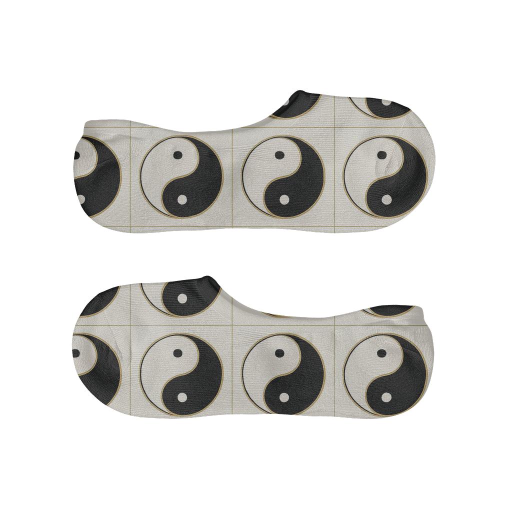 Taijitu Grid On Ivory Field comfortable low-cut socks